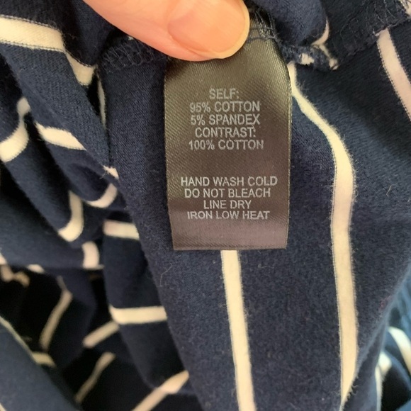 Lulu’s Cafe Society navy striped T shirt mini dress medium coastal chic - Picture 5 of 6